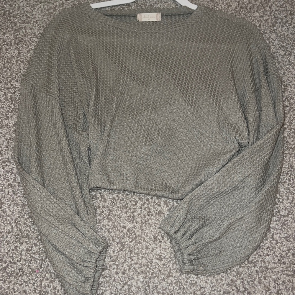 altard state cropped waffle knit sweater